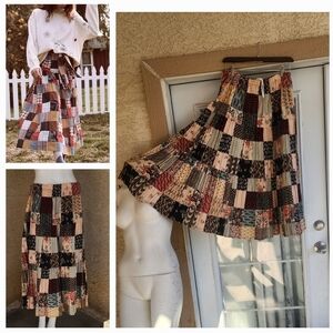 RARE Vtg.‎ My Secret Shelf Western Patchwork Skirt